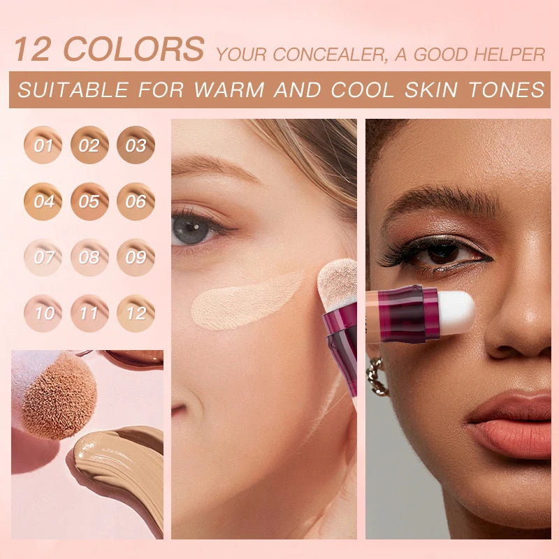 USHAS 12-Color Liquid Concealer – Moisturizing, Long-Lasting & Multi-Use