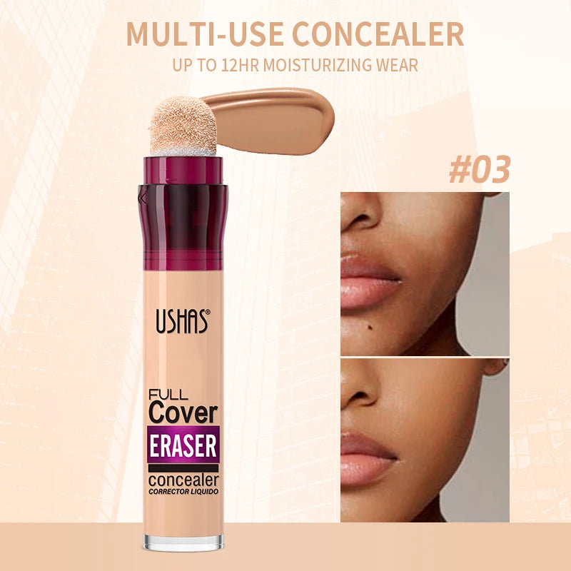 USHAS 12-Color Liquid Concealer – Moisturizing, Long-Lasting & Multi-Use