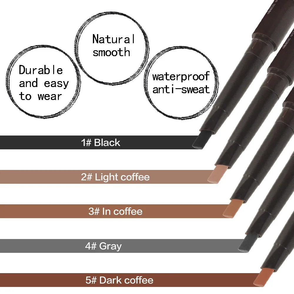 Waterproof Double-Head Micro-Fork Eyebrow Pencil – Long-Lasting Natural Finish