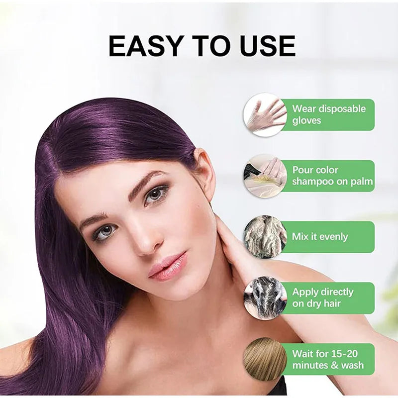 200ml Black Hair Dye Shampoo – Organic & Permanent