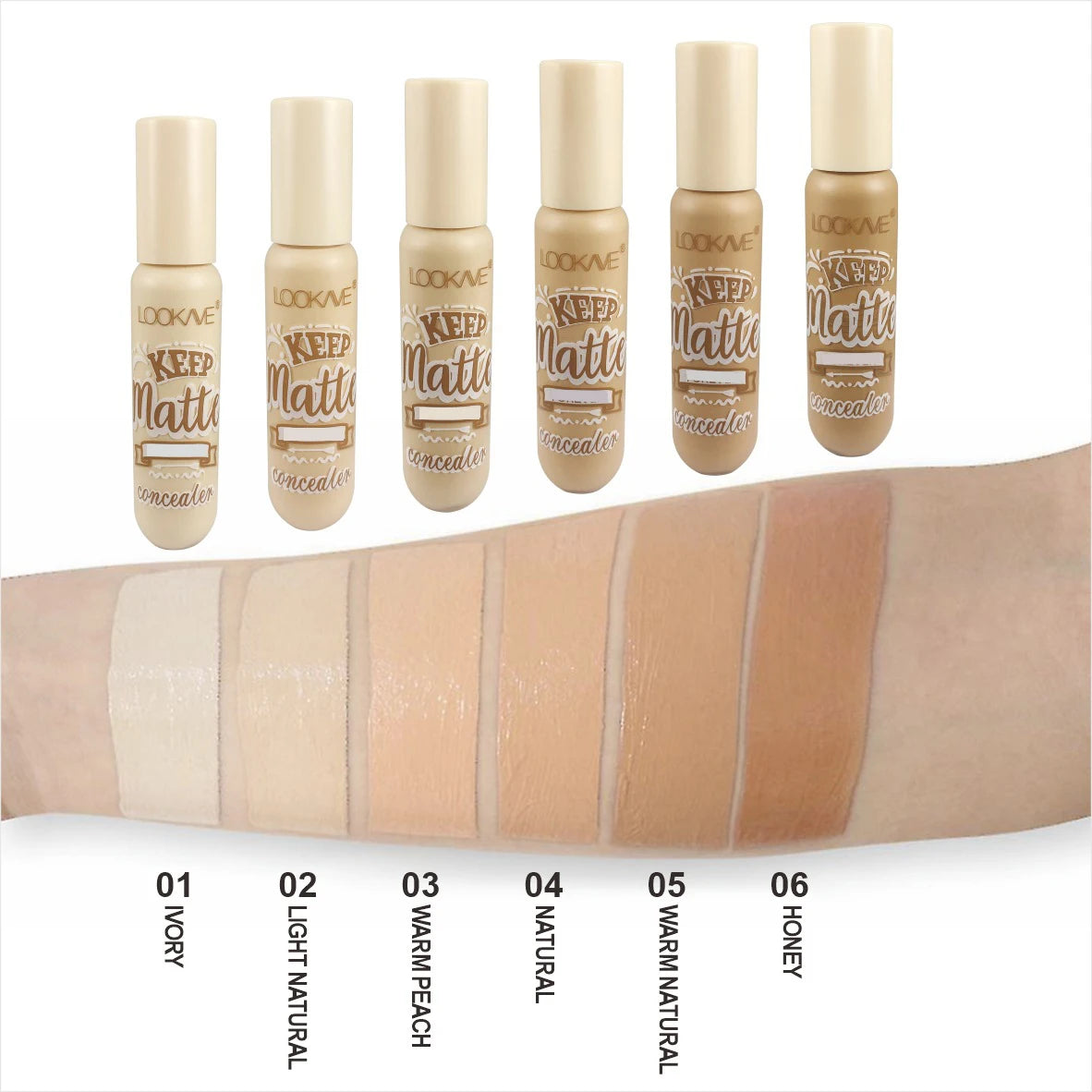 6-Color Liquid Concealer Stick – Full Coverage & Matte Finish Foundation