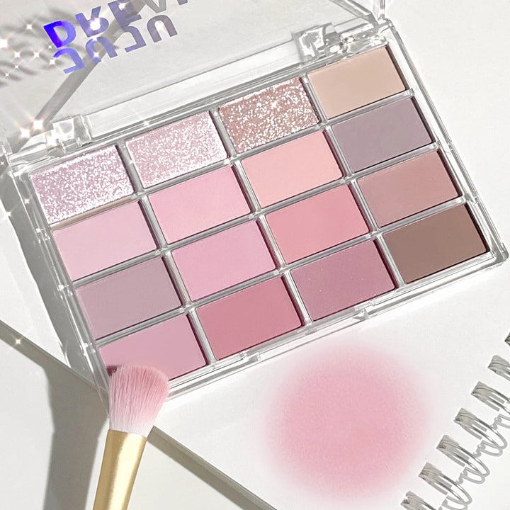 16-Color Eyeshadow Palette – Matte & Pearlescent Earth Tones for Daily Makeup