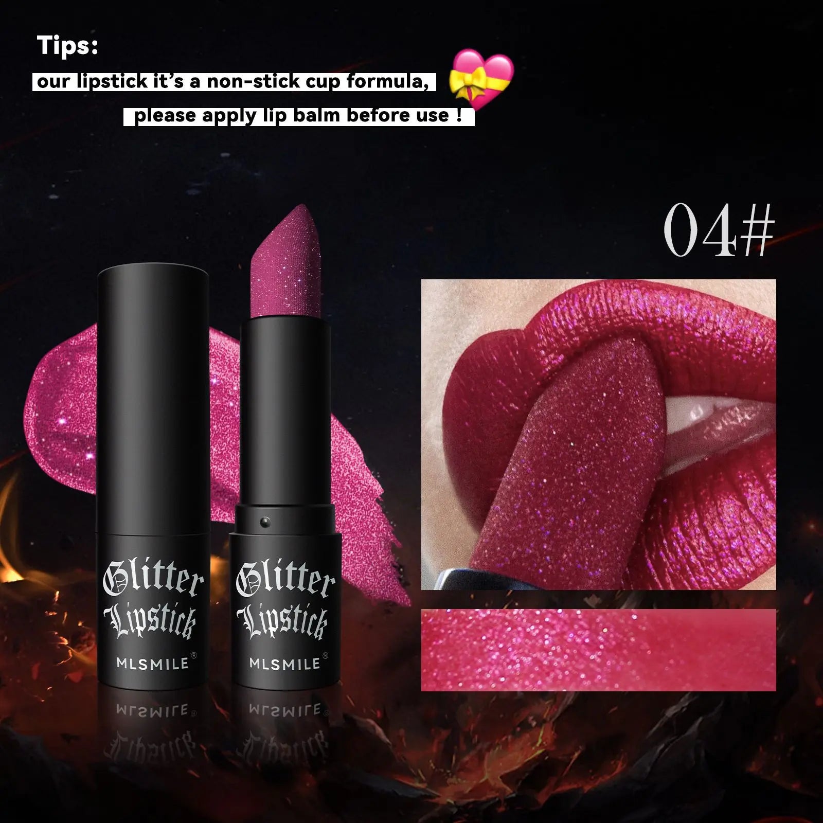 7-Color Glitter Waterproof Metallic Lipstick