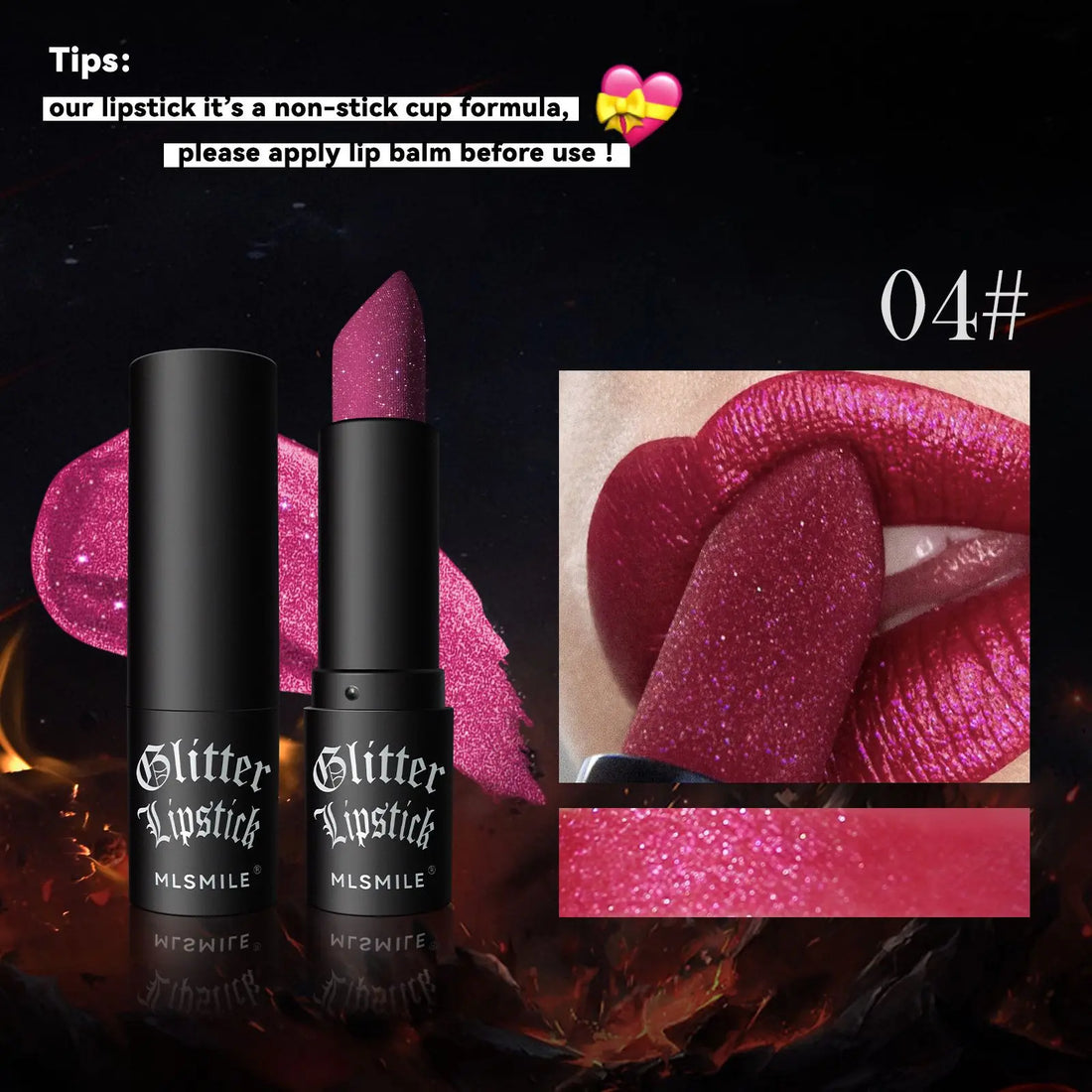 7-Color Glitter Waterproof Metallic Lipstick