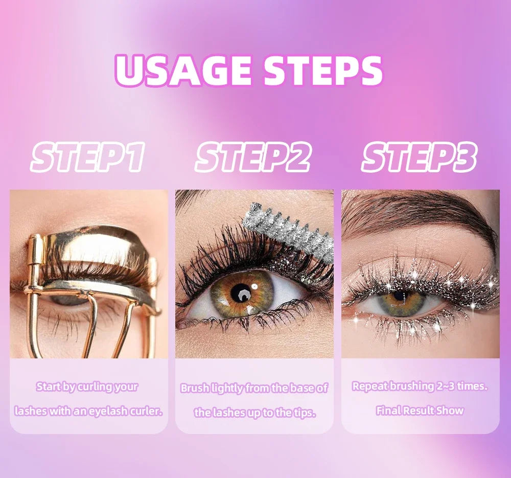 Diamond Purple Glitter Mascara – Shimmer, Curling & Long-Lasting