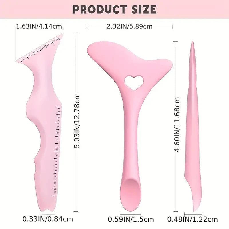 2pcs Silicone Eye Makeup Tool Set – Ruler Guide for Eyeliner, Eyeshadow & Lipstick