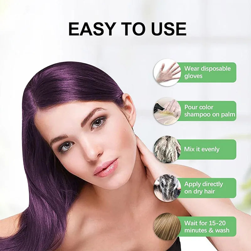 200ml Black Hair Dye Shampoo – Organic & Permanent