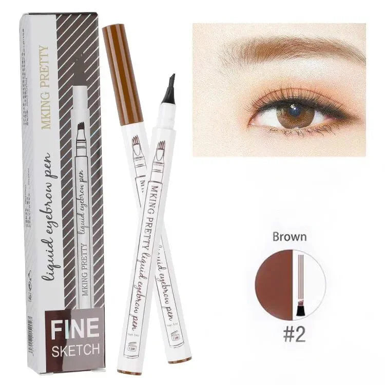 Waterproof Double-Head Micro-Fork Eyebrow Pencil – Long-Lasting Natural Finish