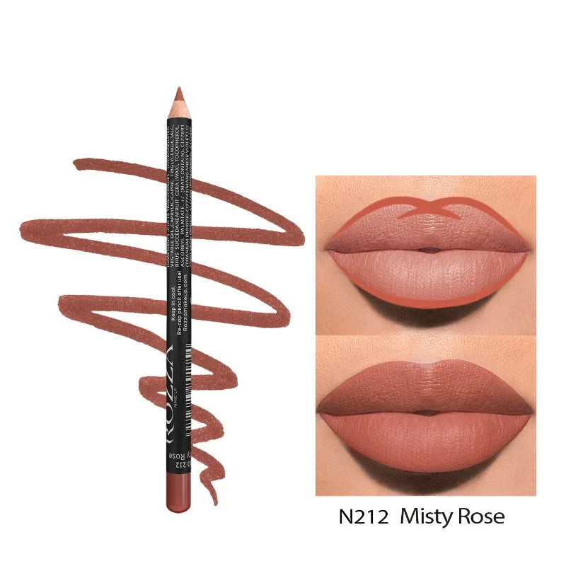 14-Color Nude Matte Lip Liner Pencil Set – Waterproof