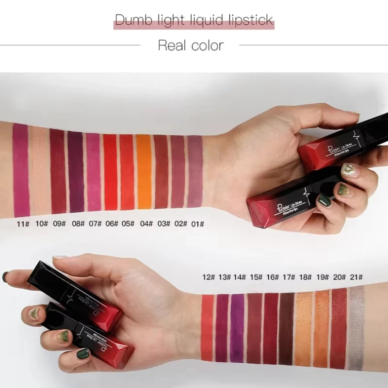 17-Color Matte Liquid Lipstick Set – Long Lasting