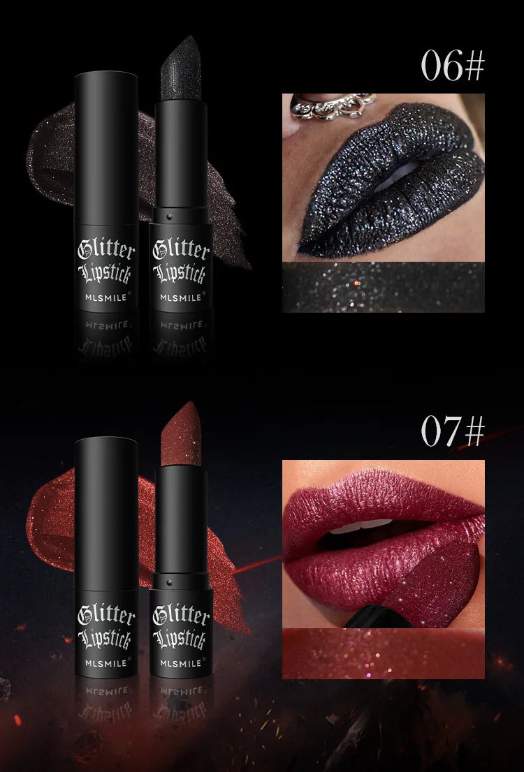 7-Color Glitter Waterproof Metallic Lipstick