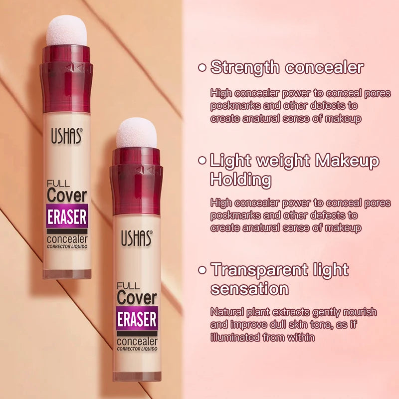 USHAS 12-Color Liquid Concealer – Moisturizing, Long-Lasting & Multi-Use