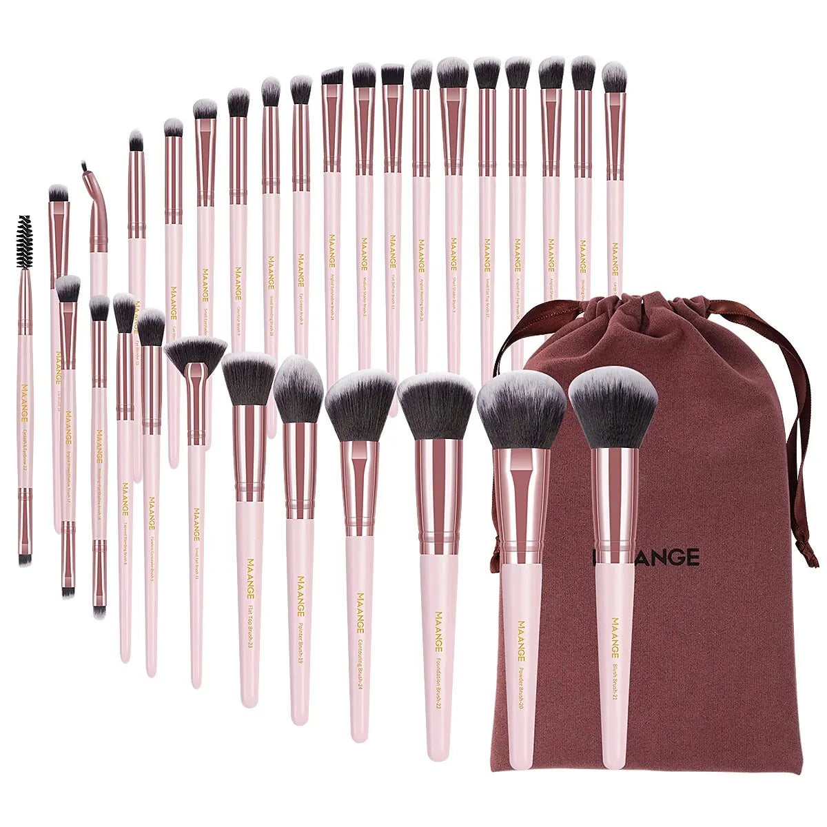 MAANGE 30pcs Professional Makeup Brush Set with Bag