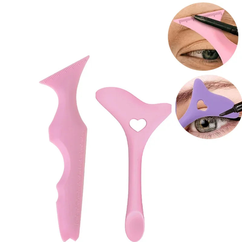 2pcs Silicone Eye Makeup Tool Set – Ruler Guide for Eyeliner, Eyeshadow & Lipstick
