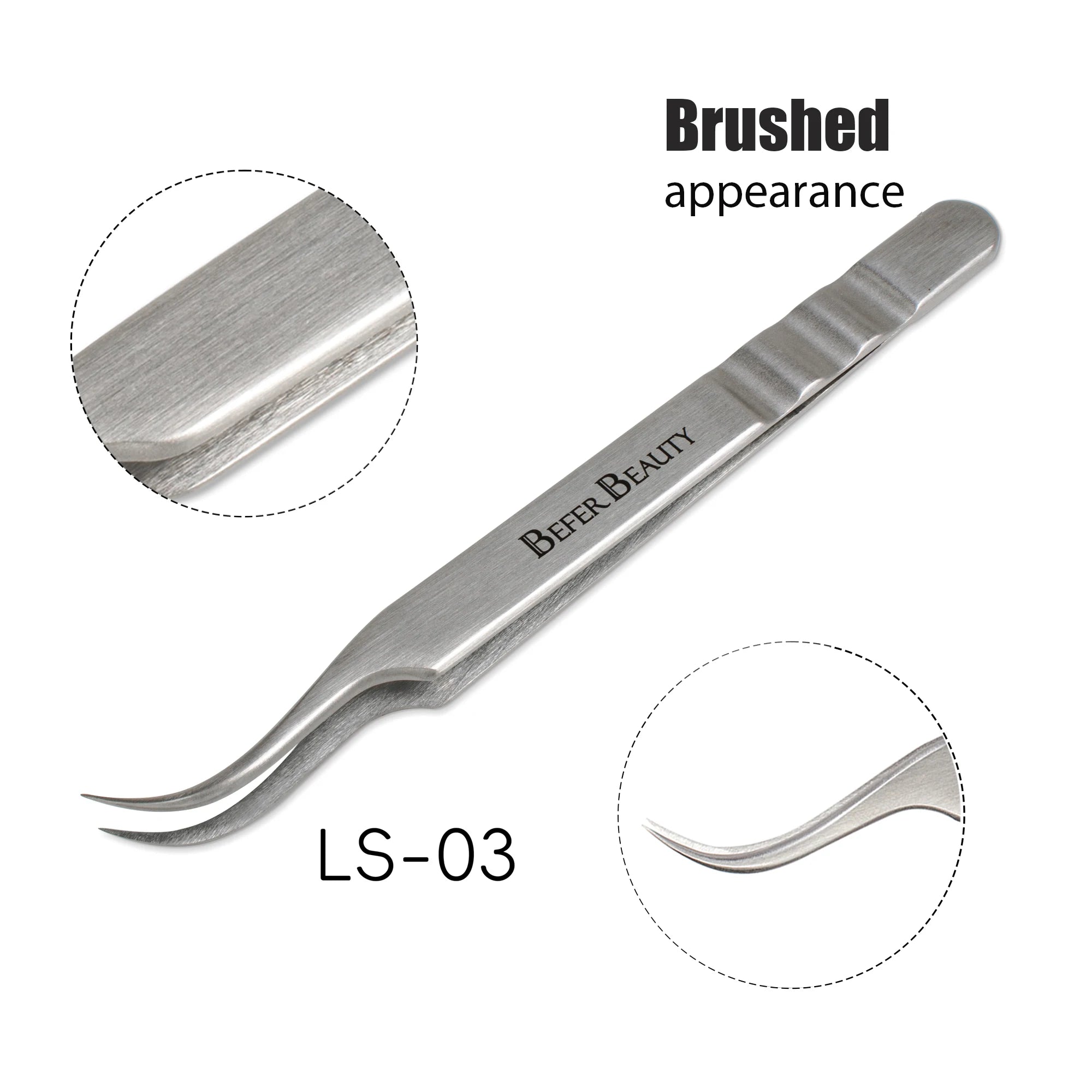 Anti-Static Stainless Steel Eyelash Extension Tweezers