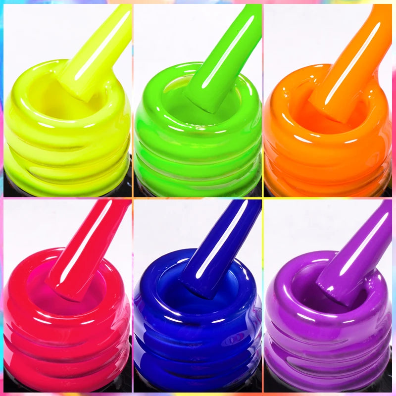 MEET ACROSS Fluorescent Neon Gel Nail Polish 7ml – UV/LED Semi-Permanent