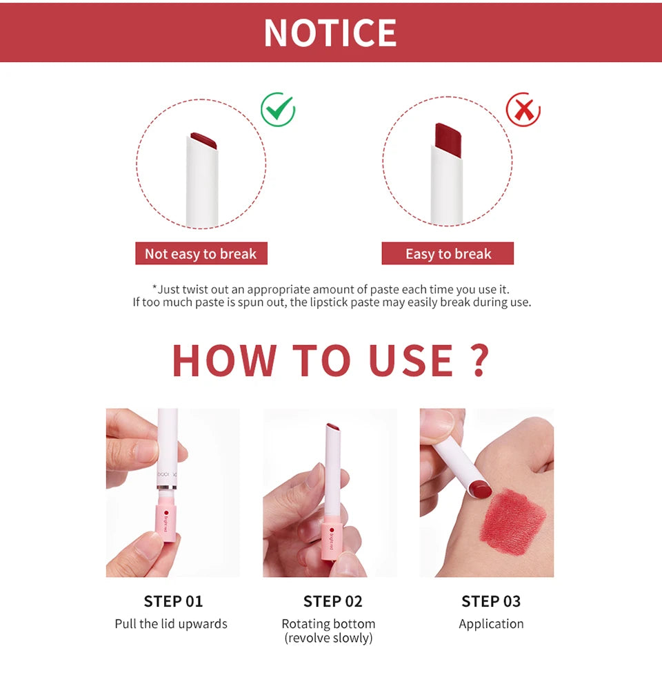 4pcs Cigarette Lipstick Set – Matte Lip Glaze, Waterproof & Long-Lasting Tint