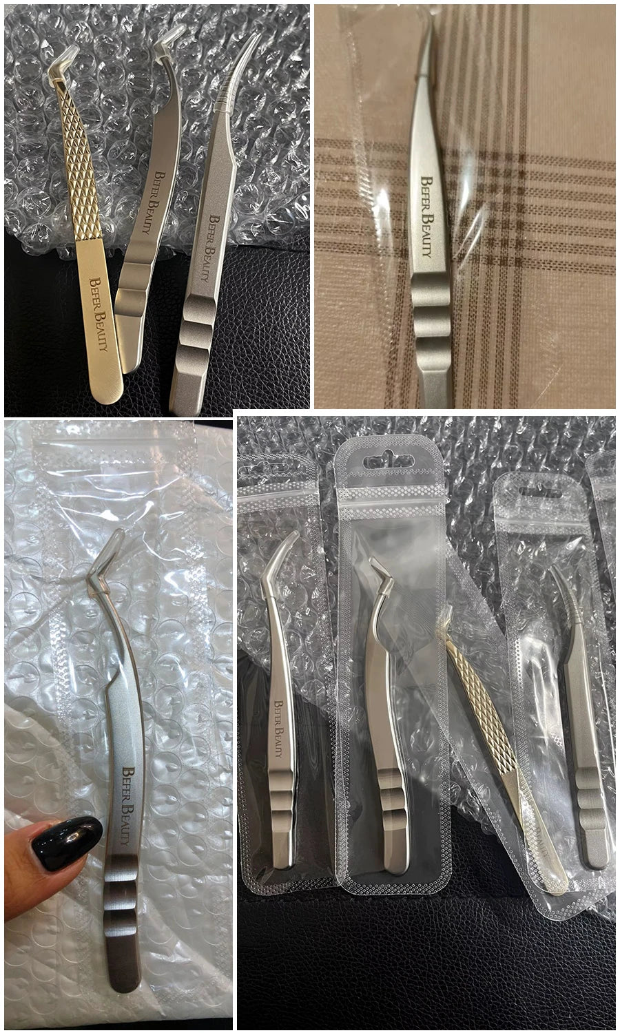 Anti-Static Stainless Steel Eyelash Extension Tweezers