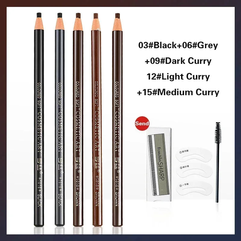 5pcs Waterproof Microblading Eyebrow Pencil Set