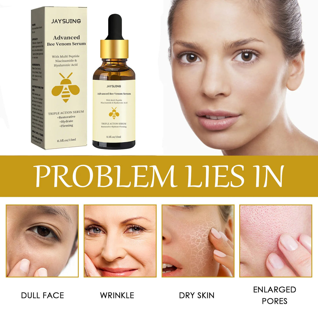 1/2/3pcs Bee Venom Face Serum – Anti-Wrinkle Essence