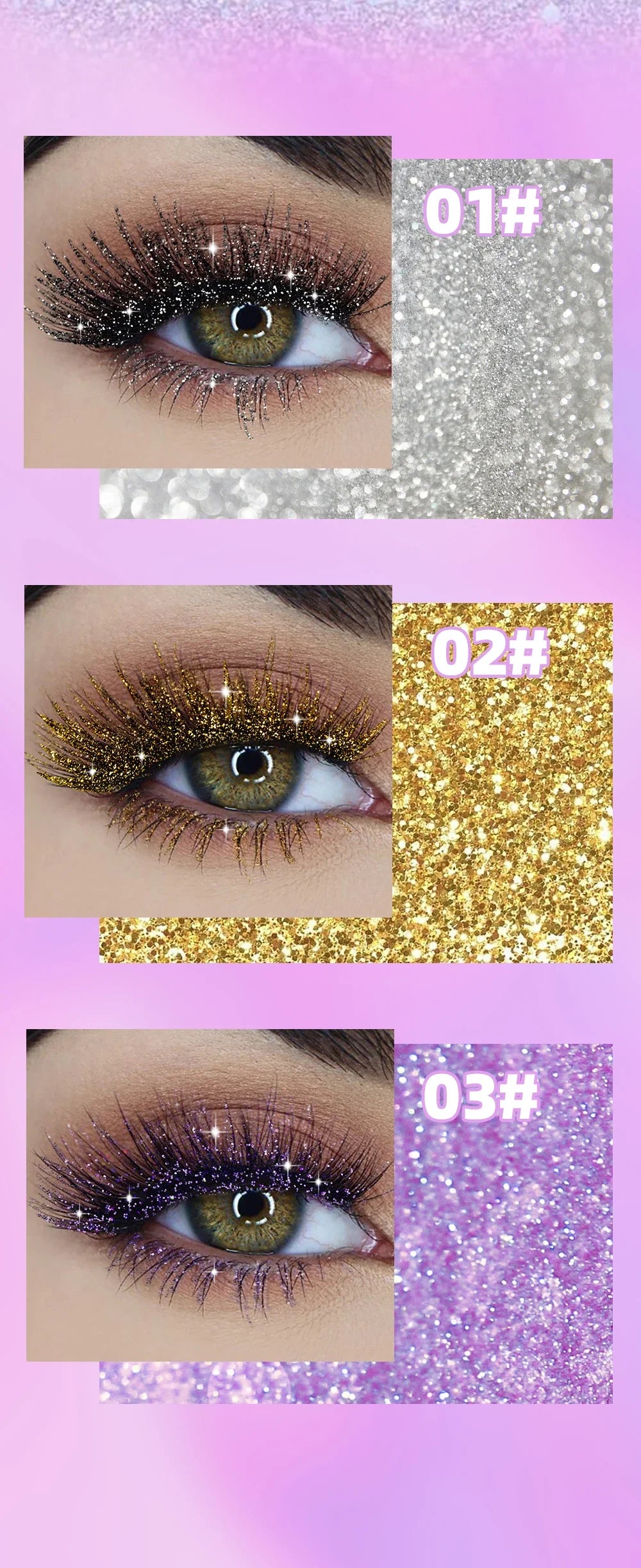 Diamond Purple Glitter Mascara – Shimmer, Curling & Long-Lasting