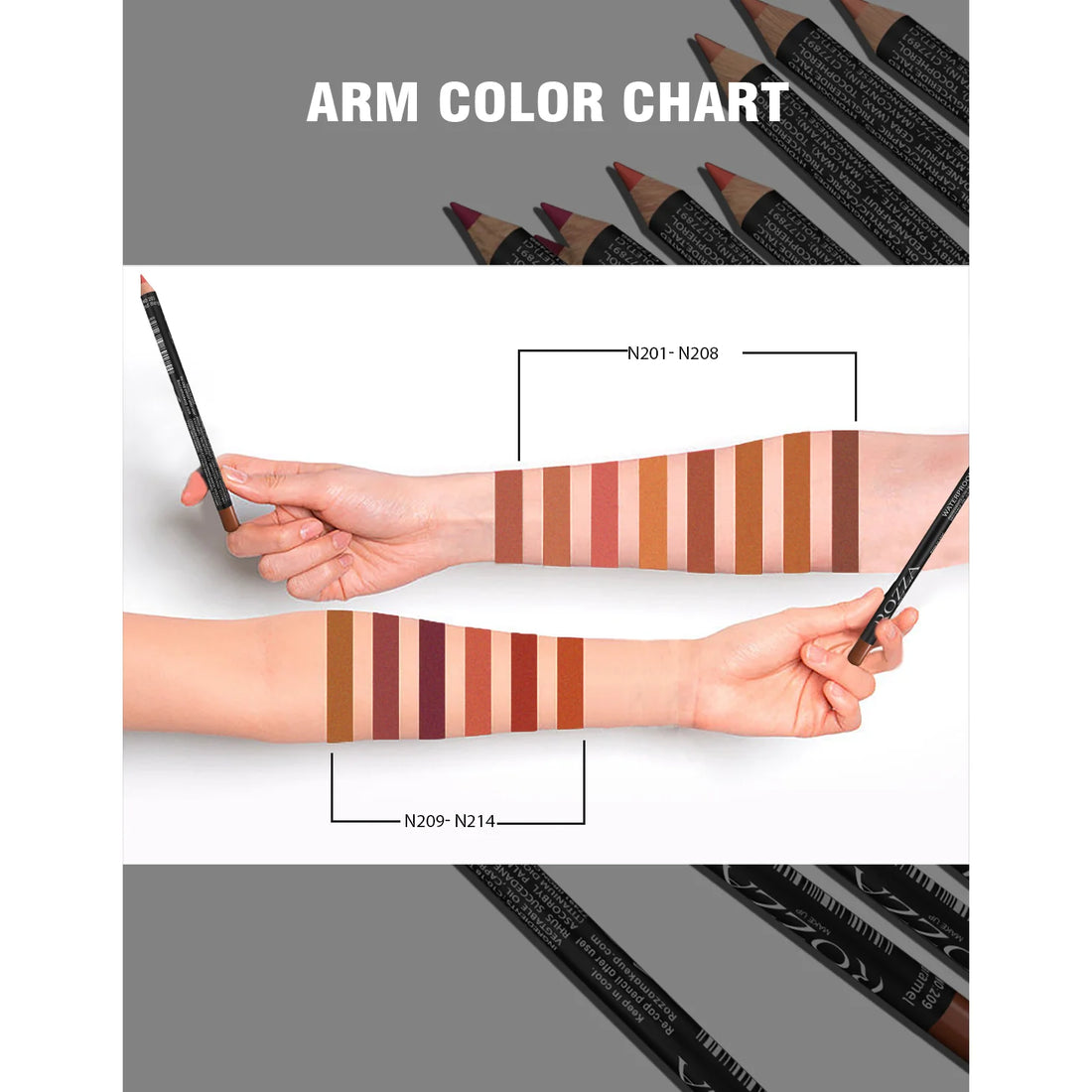 14-Color Nude Matte Lip Liner Pencil Set – Waterproof