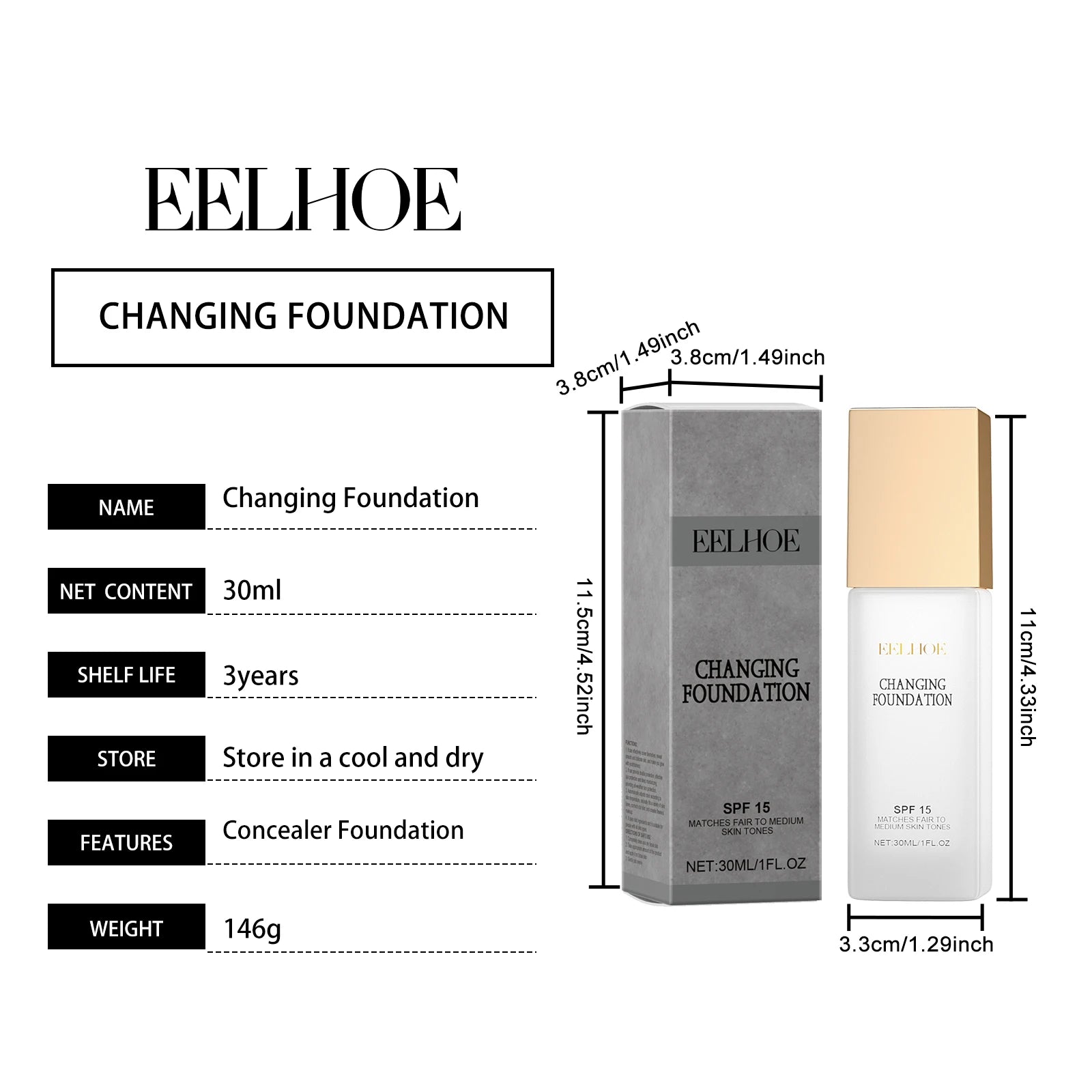 Full Coverage Matte Liquid Foundation – SPF15