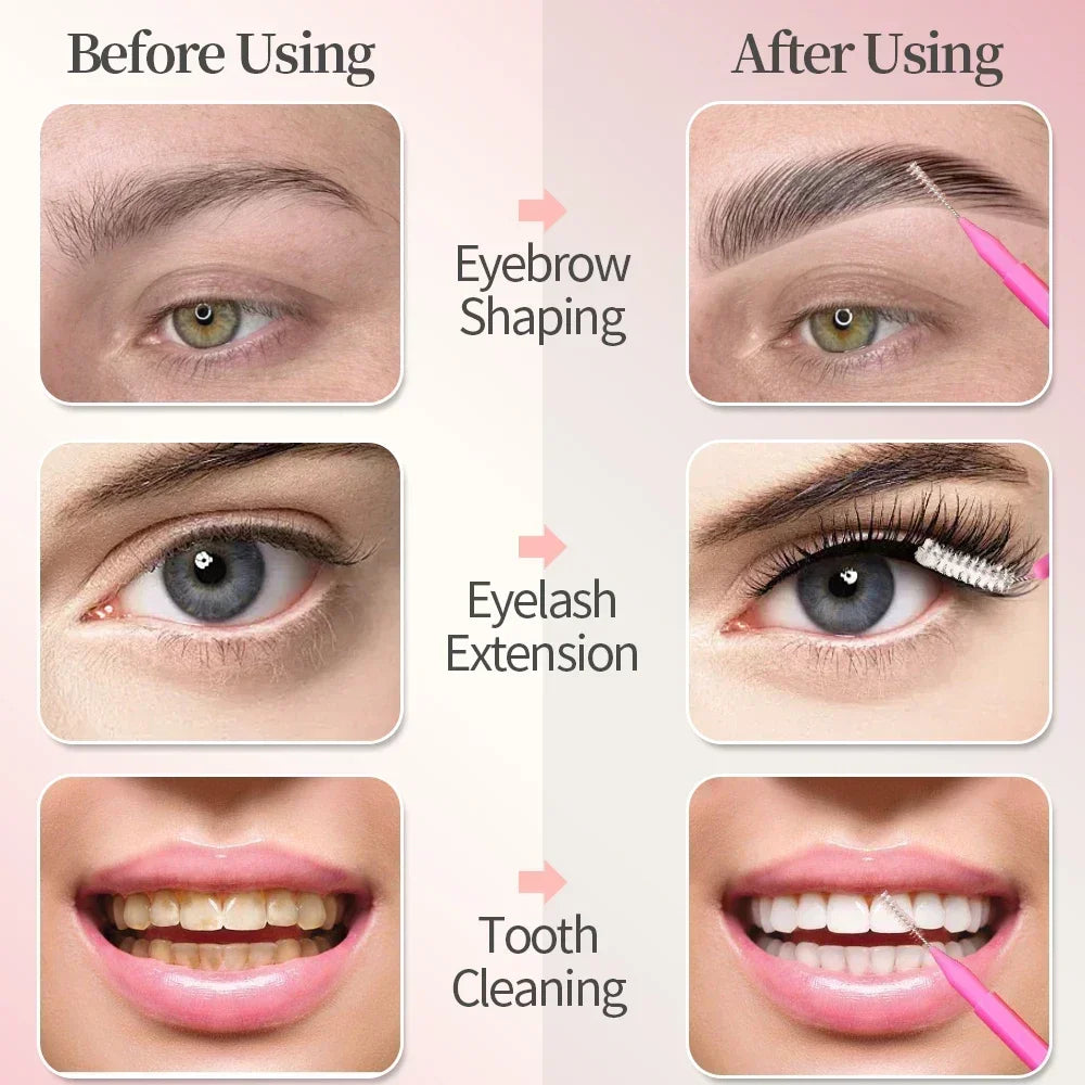 5/10/50pcs Mini Disposable Brow & Lash Brushes