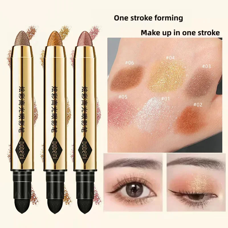 Double-Ended Eyeshadow Stick – Matte & Glitter, Waterproof & High Pigment