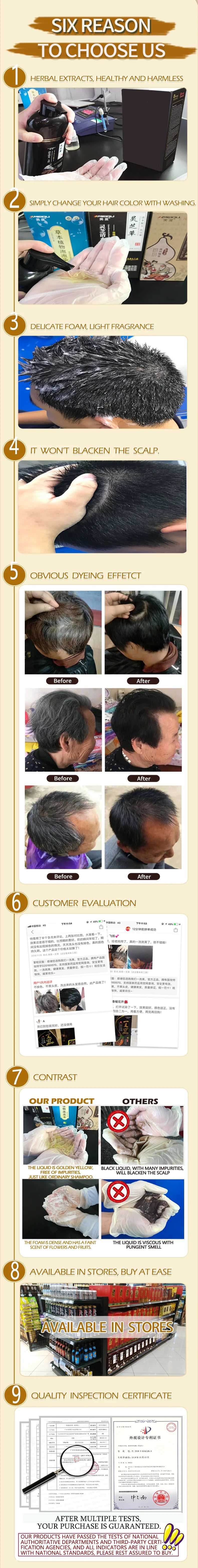 500ml Permanent Hair Dye Shampoo – Natural Plant Essence