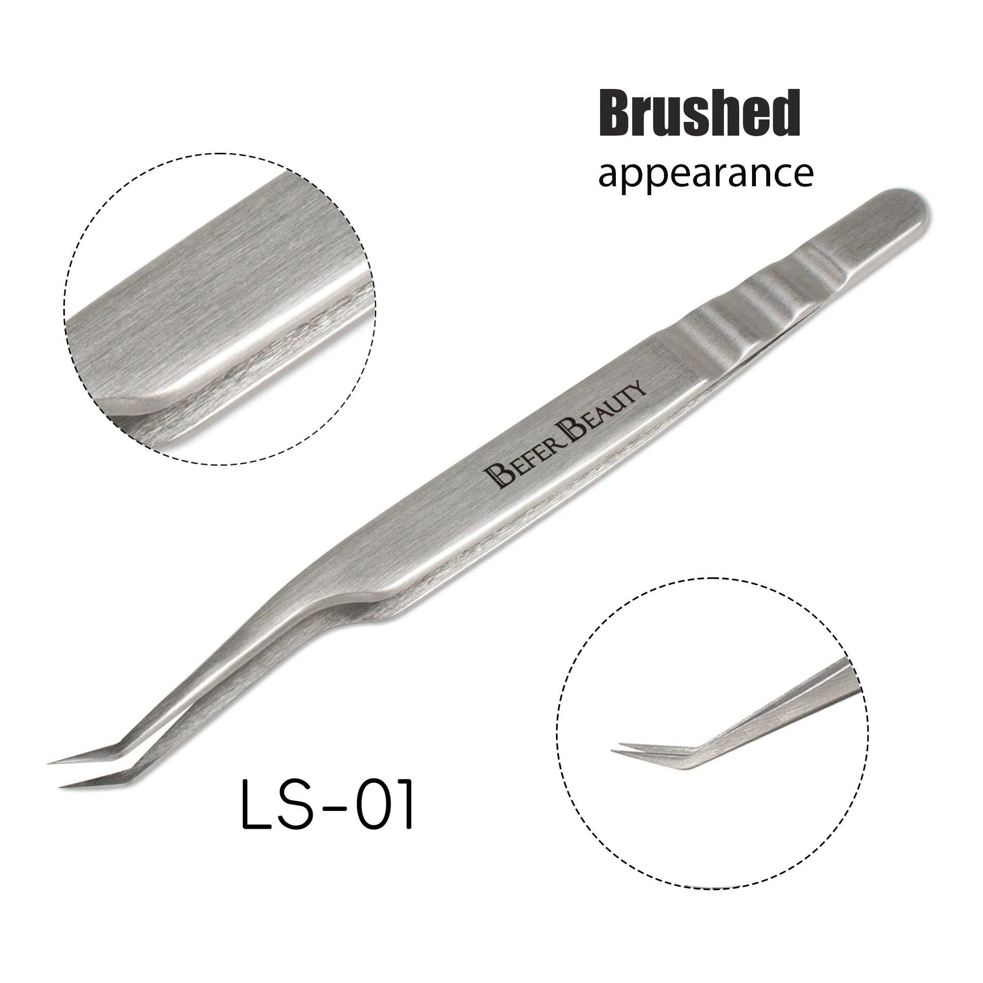 Anti-Static Stainless Steel Eyelash Extension Tweezers
