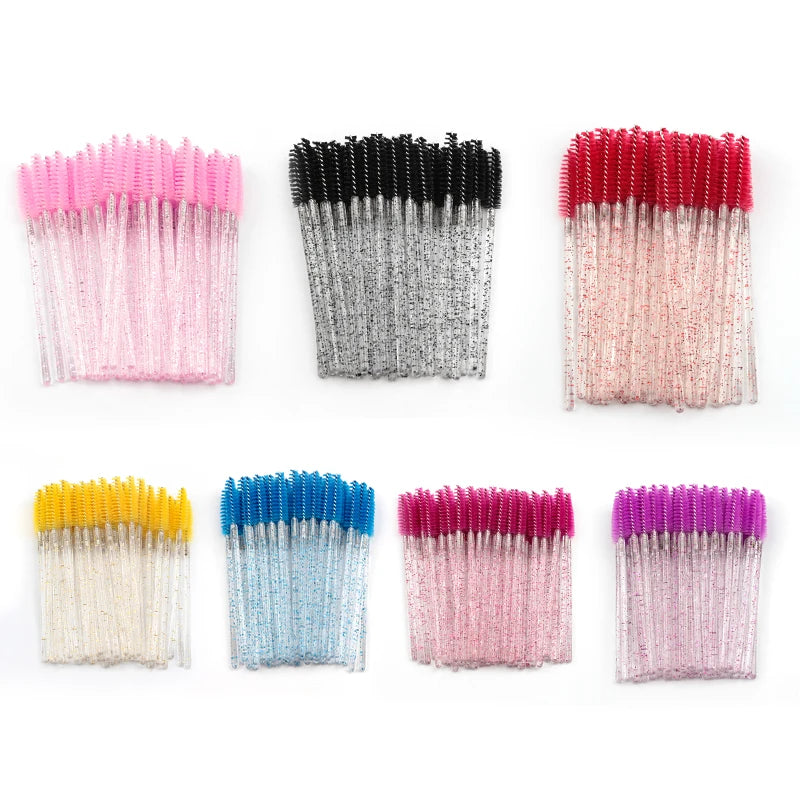 5/25/50pcs Crystal Eyelash Brush Applicators