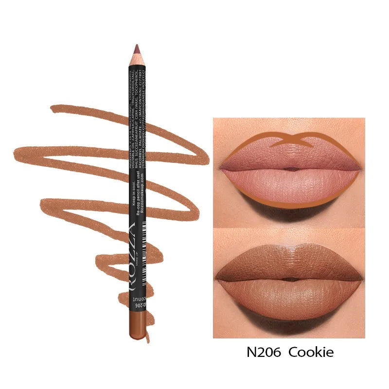 14-Color Nude Matte Lip Liner Pencil Set – Waterproof
